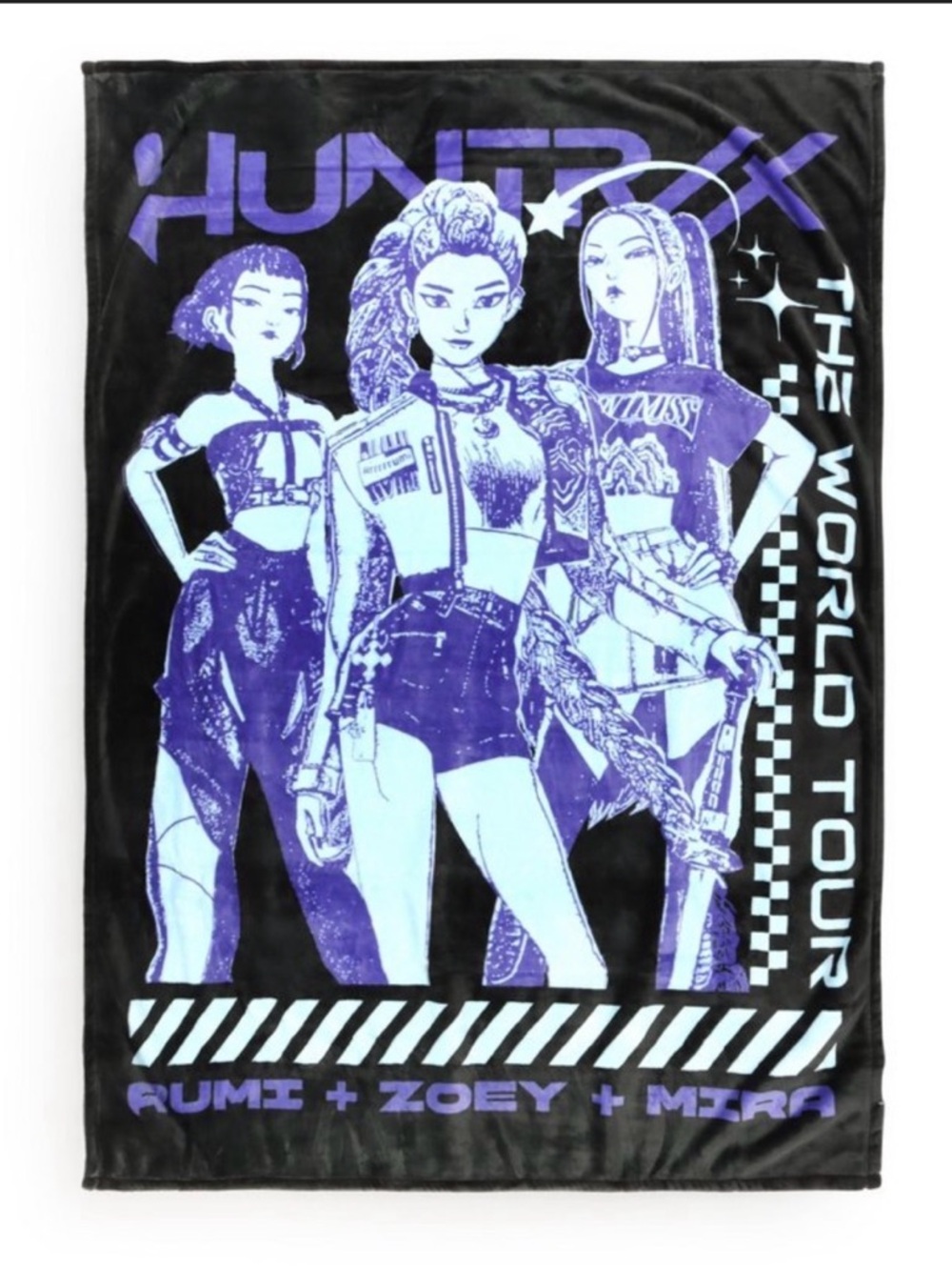 KPop Demon Hunters World Tour Throw Blanket Purple/Black